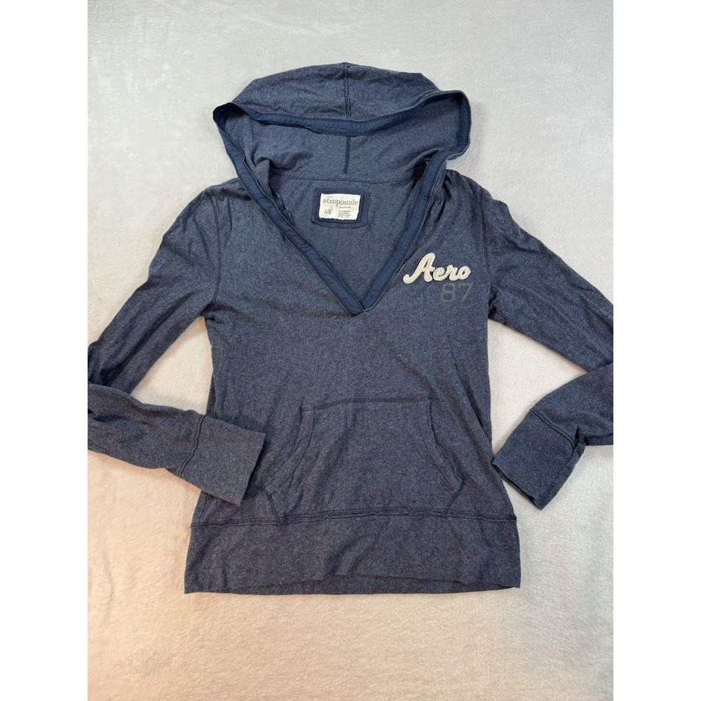 Y2K Vintage AERO 87 Aeropostale Classic Pullover Hoodie Shirt Women Large
